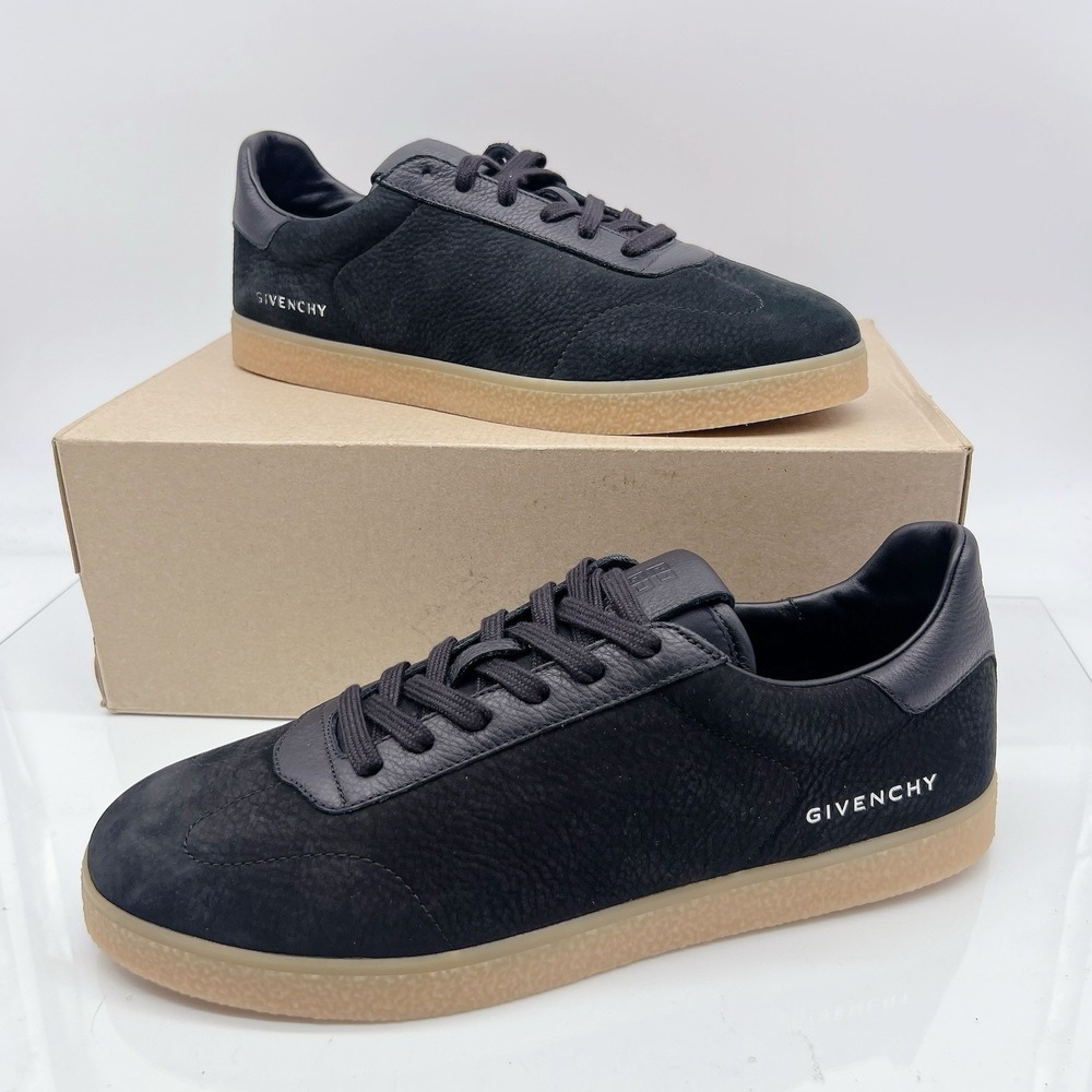 Givenchy Town Men's Designer Fashion Sneakers Black Nubuck Leather EU 43 US 10
